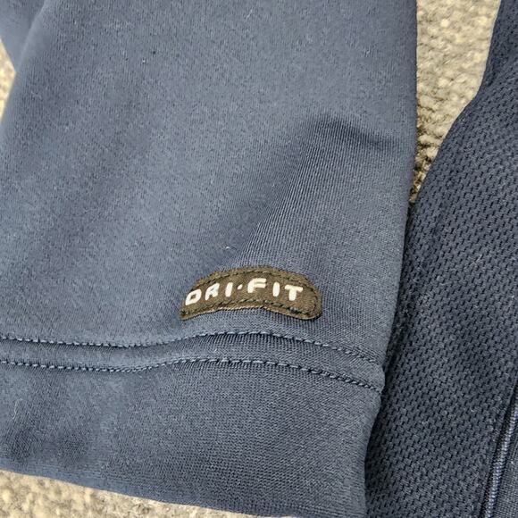 Vintage Nike Jacket Mens Small Blue Full Zip Hooptech Basketball Hoodie Sweat - Picture 13 of 16